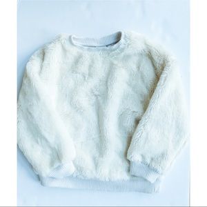 Zara size 7 off white/ cream furry sweater
